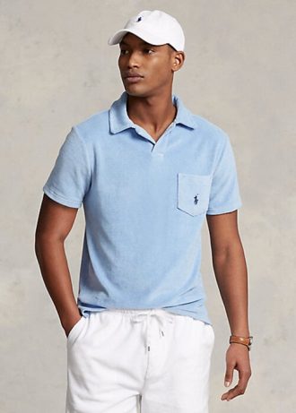 AZURE Ralph Lauren Custom Slim Fit frottépikétröjor för män