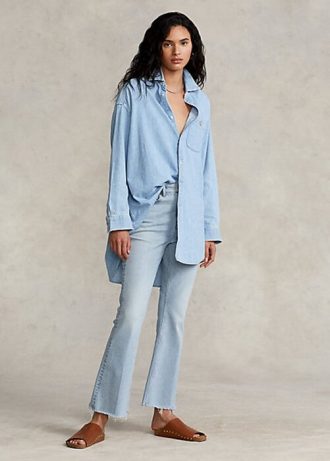 AZURE Ralph Lauren Sharona Crop Flare Jeans för kvinnor