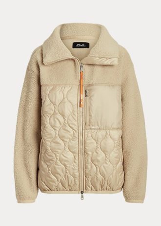 Beige dam Ralph Lauren Hybrid High-Pile & Ripstop-paneljackor