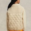 Beige dam Ralph Lauren Hybrid High-Pile & Ripstop-paneljackor Beige dam Ralph Lauren Hybrid High-Pile & Ripstop-paneljackor