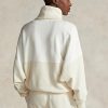 Beige dam Ralph Lauren paneltröja med tratthalsad fleecetröja Beige dam Ralph Lauren paneltröja med tratthalsad fleecetröja