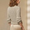 Beige dam Ralph Lauren utsmyckade sidentröjor med rullhals Beige dam Ralph Lauren utsmyckade sidentröjor med rullhals