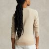 Beige Ralph Lauren ar-Motif Cashmere-Blend-tröjor för kvinnor