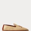 Beige Ralph Lauren Broderade Canvas Loafers för män Beige Ralph Lauren Broderade Canvas Loafers för män