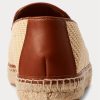 Beige Ralph Lauren Broderade Canvas Loafers för män Beige Ralph Lauren Broderade Canvas Loafers för män