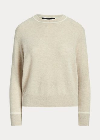 Beige Ralph Lauren Cashmere tröjor med rund hals för kvinnor