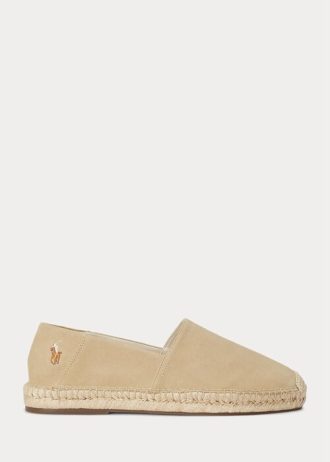 Beige Ralph Lauren Cevio Espadrille i mocka för män