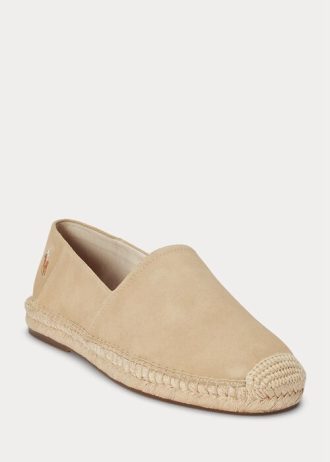 Beige Ralph Lauren Cevio Espadrille i mocka för män