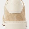 Beige Ralph Lauren Court Sneakers i läder och mocka för män Beige Ralph Lauren Court Sneakers i läder och mocka för män