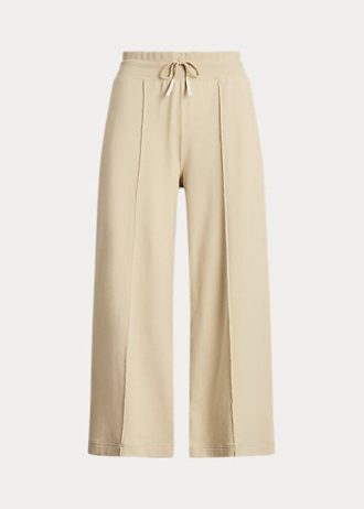 Beige Ralph Lauren Cropped Fleece-byxor för kvinnor
