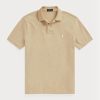 Beige Ralph Lauren Custom Slim Fit Mesh pikétröjor för män Beige Ralph Lauren Custom Slim Fit Mesh pikétröjor för män
