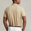 Beige Ralph Lauren Custom Slim Fit Mesh pikétröjor för män Beige Ralph Lauren Custom Slim Fit Mesh pikétröjor för män