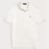 Beige Ralph Lauren Custom Slim Fit Pikétröjor i mjuk bomull för män