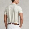 Beige Ralph Lauren Custom Slim Fit Pikétröjor i mjuk bomull för män