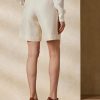 Beige Ralph Lauren Francine Silk Shantung Shorts för kvinnor
