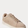 Beige Ralph Lauren Heritage Court II Sneakers i mocka för män Beige Ralph Lauren Heritage Court II Sneakers i mocka för män