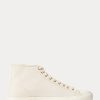 Beige Ralph Lauren Mayport Canvas Sneakers för kvinnor