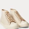 Beige Ralph Lauren Mayport Canvas Sneakers för kvinnor