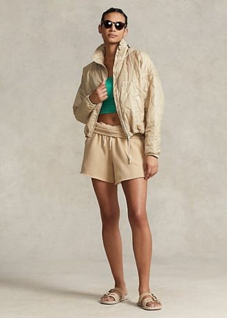 Beige Ralph Lauren Ripstop packbara jackor för kvinnor