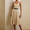 Beige Ralph Lauren Semira Ull Gabardine Day Dress för kvinnor Beige Ralph Lauren Semira Ull Gabardine Day Dress för kvinnor