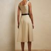 Beige Ralph Lauren Semira Ull Gabardine Day Dress för kvinnor Beige Ralph Lauren Semira Ull Gabardine Day Dress för kvinnor
