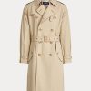 Beige Ralph Lauren Trenchcoats i stretchig bomull för män Beige Ralph Lauren Trenchcoats i stretchig bomull för män