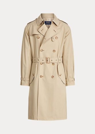 Beige Ralph Lauren Trenchcoats i stretchig bomull för män