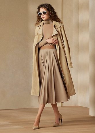 Beige Ralph Lauren Witley Stretch Flanellkjolar för kvinnor