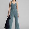 Blå dam Ralph Lauren Garment-Dyed Jersey Jumpsuit Klänning Blå dam Ralph Lauren Garment-Dyed Jersey Jumpsuit Klänning