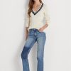Blå dam Ralph Lauren höghus raka cropped jeans Blå dam Ralph Lauren höghus raka cropped jeans