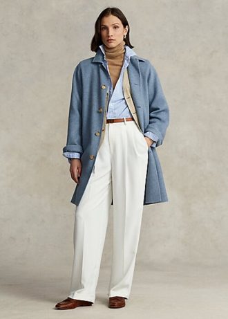 Blå dam Ralph Lauren Oversize dubbel-face bilrockar