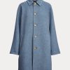 Blå dam Ralph Lauren Oversize dubbel-face bilrockar Blå dam Ralph Lauren Oversize dubbel-face bilrockar