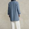 Blå dam Ralph Lauren Oversize dubbel-face bilrockar Blå dam Ralph Lauren Oversize dubbel-face bilrockar