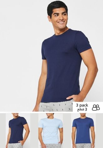 bl mns ralph lauren 3 pack diverse t shirts med rund hals 1 330x476 - Bl&aring; m&auml;ns Ralph Lauren 3-pack diverse T-shirts med rund hals