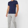 Blå mäns Ralph Lauren 3-pack diverse T-shirts med rund hals