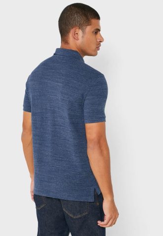 Blå Ralph Lauren Basic Mesh pikétröjor för män