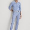 Blå Ralph Lauren-belagda, raka ankeljeans i medelhög höjd för kvinnor Blå Ralph Lauren-belagda, raka ankeljeans i medelhög höjd för kvinnor