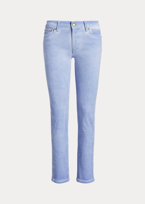 Blå Ralph Lauren-belagda, raka ankeljeans i medelhög höjd för kvinnor Blå Ralph Lauren-belagda, raka ankeljeans i medelhög höjd för kvinnor