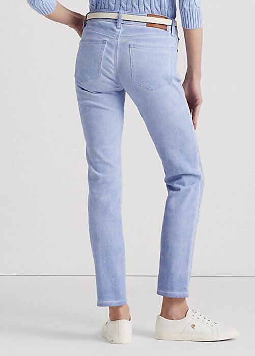 Blå Ralph Lauren-belagda, raka ankeljeans i medelhög höjd för kvinnor Blå Ralph Lauren-belagda, raka ankeljeans i medelhög höjd för kvinnor