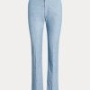 Blå Ralph Lauren Chambray Kick-Flare Cropped Pants för kvinnor