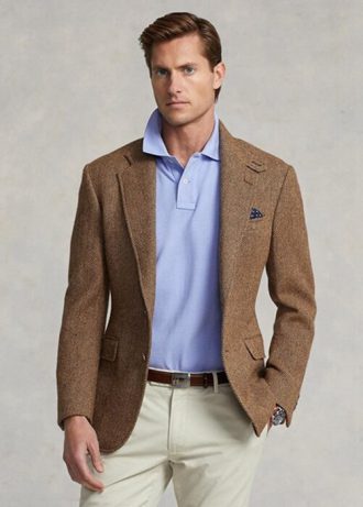 Blå Ralph Lauren Custom Slim Fit Mesh pikétröjor för män