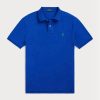 Blå Ralph Lauren Custom Slim Fit Mesh pikétröjor för män