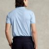 Blå Ralph Lauren Custom Slim Fit Pikétröjor i mjuk bomull för män
