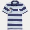 Blå Ralph Lauren Custom Slim Fit Pikétröjor med mesh för stora ponnyer för män Blå Ralph Lauren Custom Slim Fit Pikétröjor med mesh för stora ponnyer för män