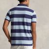 Blå Ralph Lauren Custom Slim Fit Pikétröjor med mesh för stora ponnyer för män Blå Ralph Lauren Custom Slim Fit Pikétröjor med mesh för stora ponnyer för män