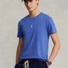 Blå Ralph Lauren Custom Slim Fit T-shirts med rund hals för män