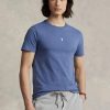 Blå Ralph Lauren Custom Slim Fit T-shirts med rund hals för män Blå Ralph Lauren Custom Slim Fit T-shirts med rund hals för män