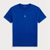 Blå Ralph Lauren Custom Slim Fit T-shirts med rund hals för män