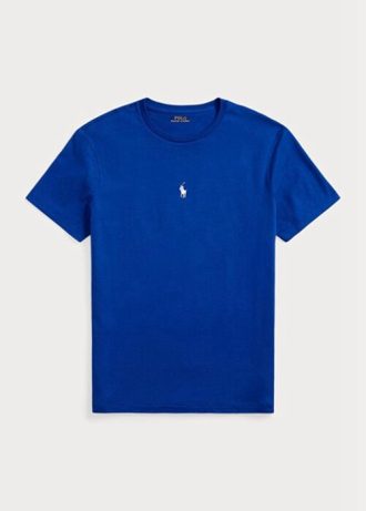 Blå Ralph Lauren Custom Slim Fit T-shirts med rund hals för män