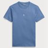Blå Ralph Lauren Custom Slim Fit T-shirts med rund hals för män Blå Ralph Lauren Custom Slim Fit T-shirts med rund hals för män